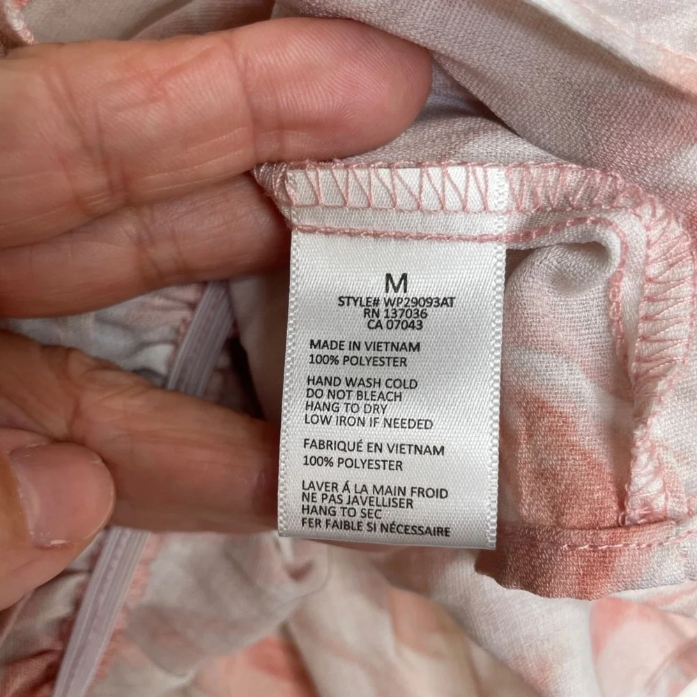 Paper Crane Pink & White Smocked Sleeveless Top With Tie Straps Womens Size M - Picture 6 of 9